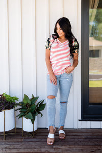 Accent LuLu - Coral Stripe & Floral
