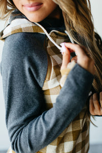 DoubleHood™ Sweatshirt - Goldenrod Gingham