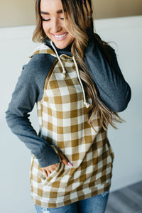 DoubleHood™ Sweatshirt - Goldenrod Gingham