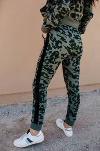 Everyday Essential Joggers- Moss Leopard