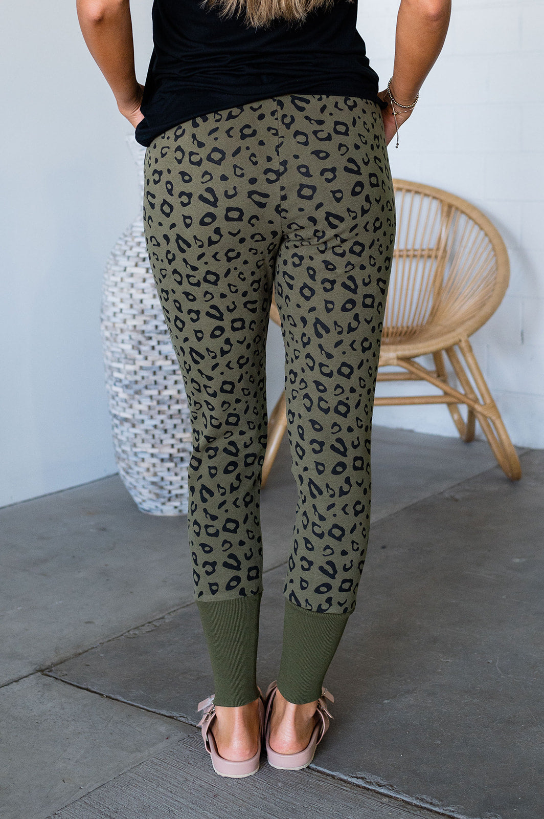 New & Improved Joggers - Olive Leopard