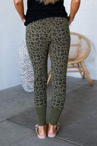 New & Improved Joggers - Olive Leopard