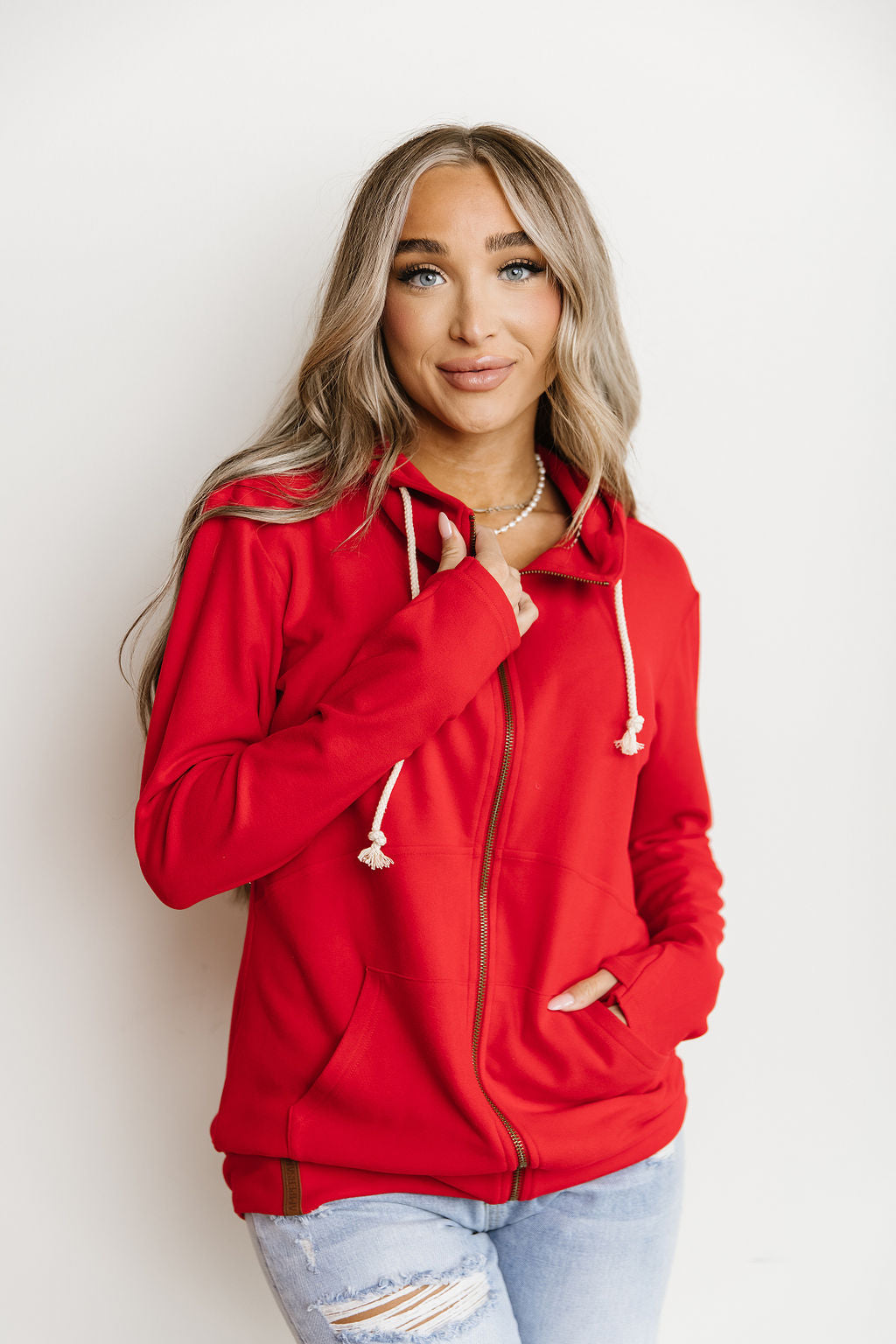 Ampersand Avenue Performance Fleece FullZip Sweatshirt Scarlet