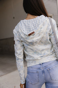 FullZip Sweatshirt - Blue Ribbon Blooms