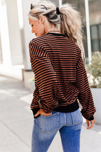 Performance Fleece University Pullover - Chai Stripe