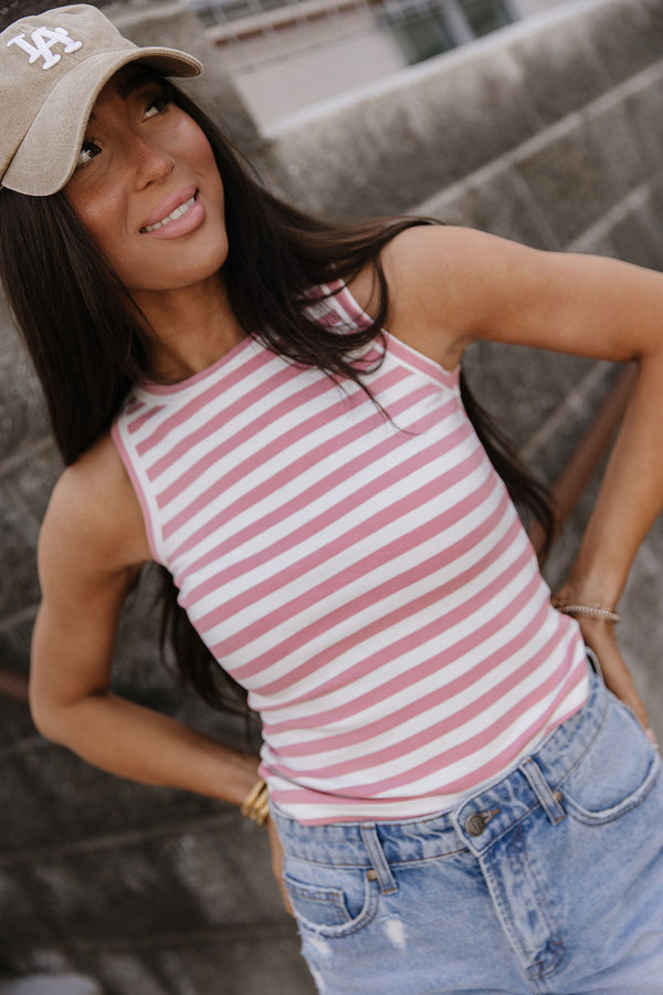 Stripe Tank - Blush