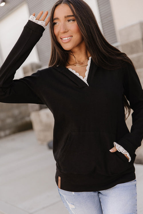 Henley Hoodie - Midnight Lace