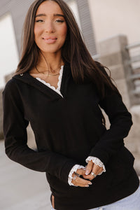 Henley Hoodie - Midnight Lace