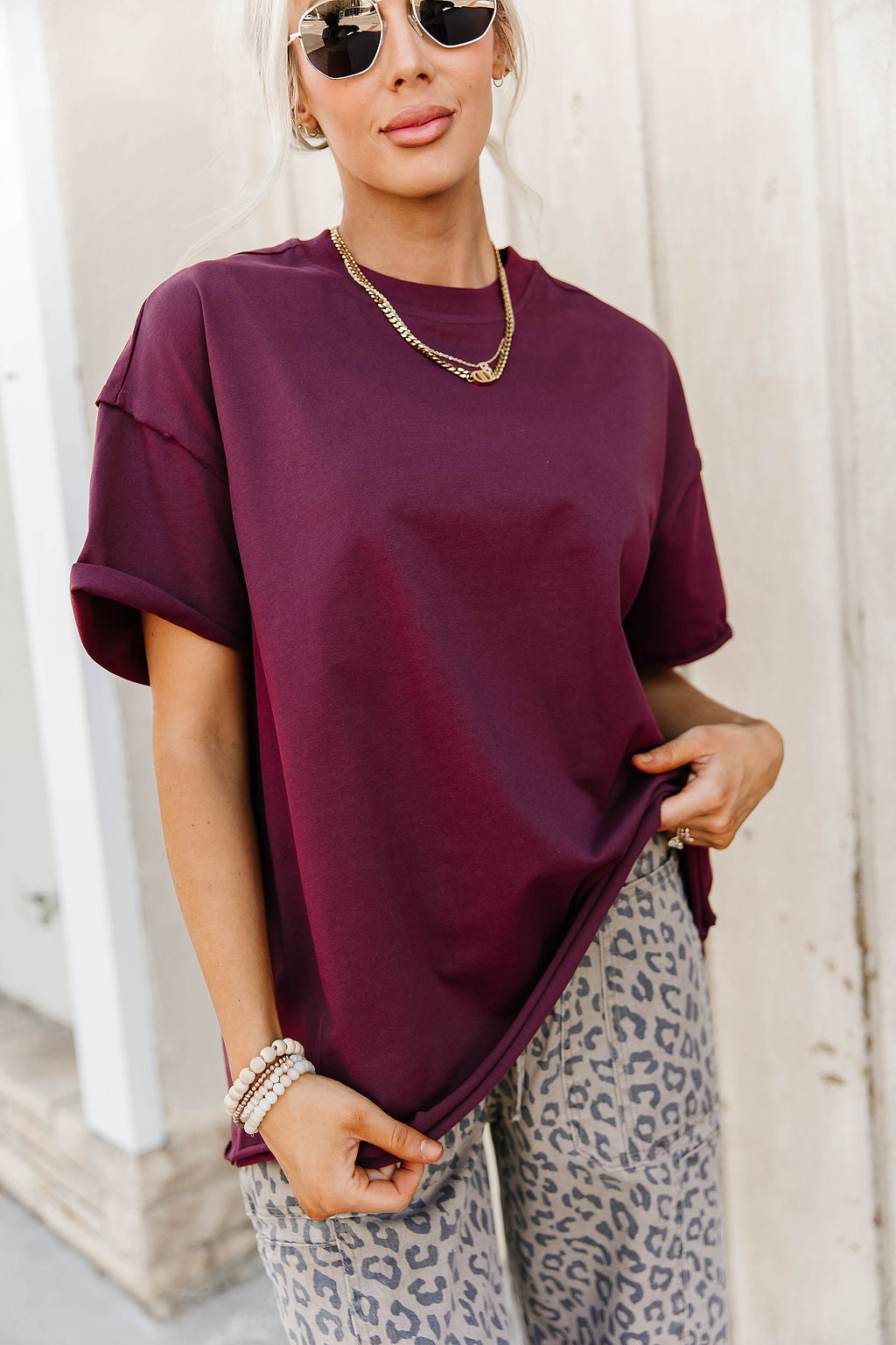 Preorder: Boyfriend Tee - Merlot