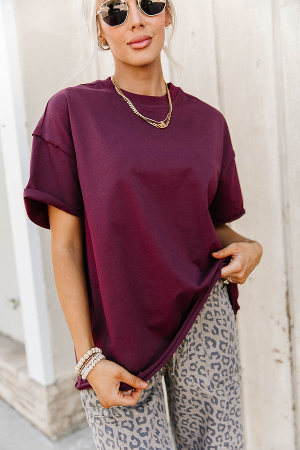 Preorder: Boyfriend Tee - Merlot