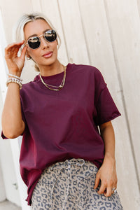 Preorder: Boyfriend Tee - Merlot