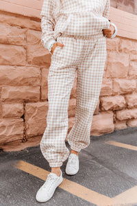 Comfort Zone Joggers - Gingham Lace