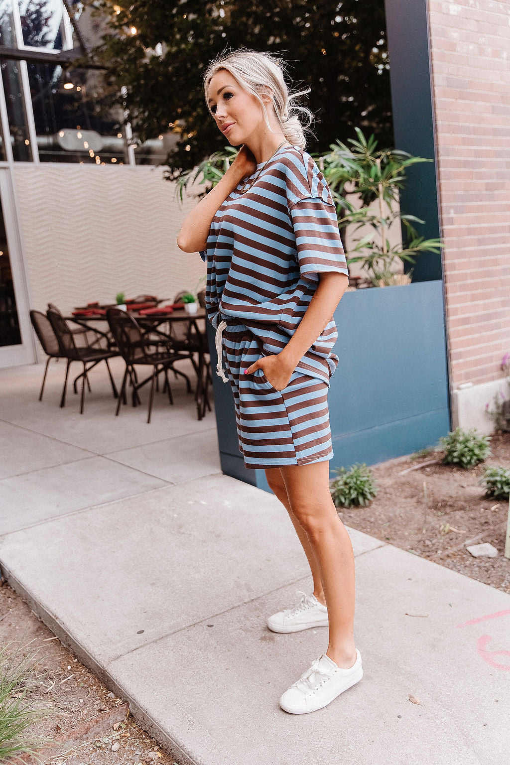 Waffle 24/7 Shorts - Blueberry Stripe