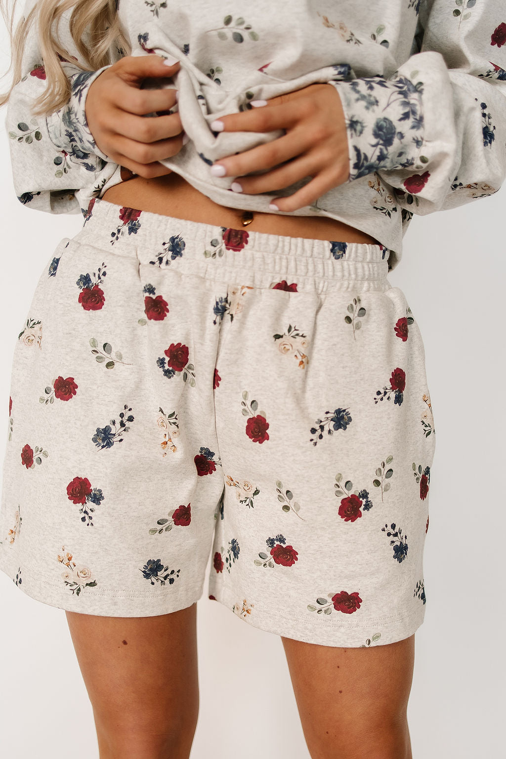 University Shorts - Red, White & Bloom