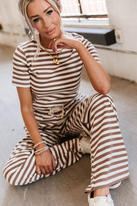 Lulu Tee - Coffee Stripe