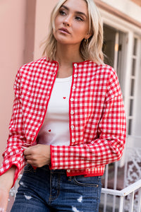 Red Gingham Cardigan