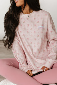 University SideSlit Pullover - Tea Rose