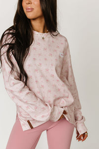 University SideSlit Pullover - Tea Rose