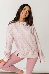 University SideSlit Pullover - Tea Rose