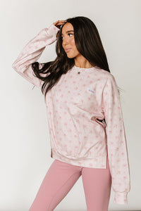 University SideSlit Pullover - Tea Rose