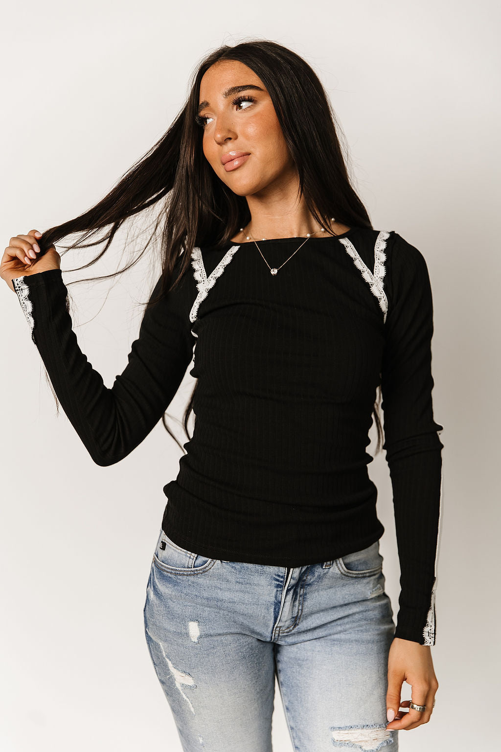 Ampersand Avenue Laced In Love Long Sleeve - Black