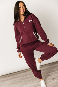 Comfort Zone HalfZip - Maroon Lace