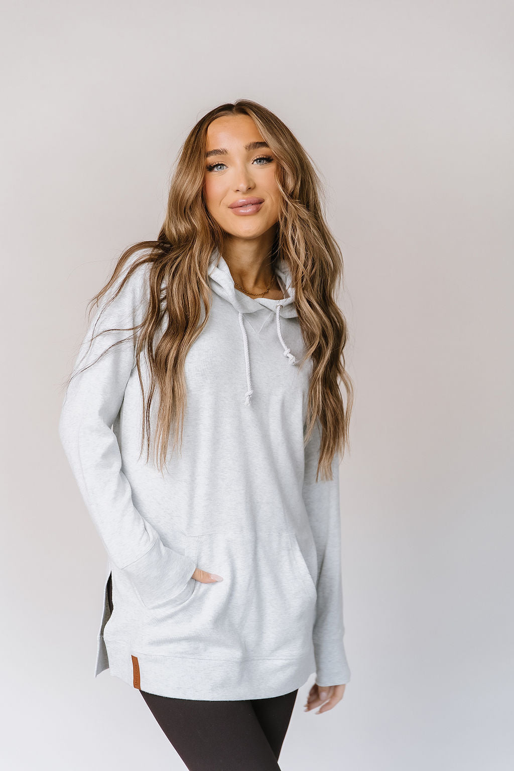 Sideslit Hoodie - White Mist