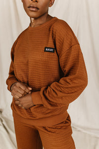 Quilted Pullover- Copper