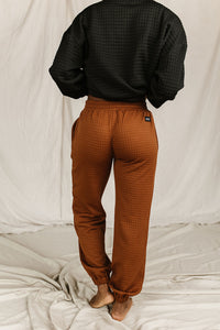 Quilted Joggers- Copper