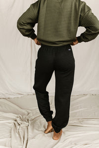 Quilted Joggers- Black