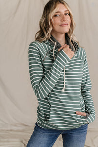 DoubleHood® Sweatshirt - Line It Up Sea Green