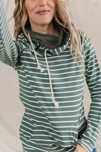 DoubleHood® Sweatshirt - Line It Up Sea Green