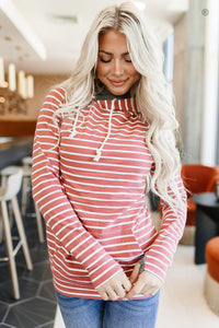 DoubleHood® Sweatshirt - Line It Up Pink