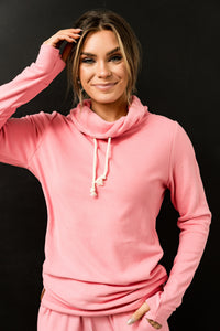 Performance Fleece CowlNeck Sweatshirt - Pink Tulip