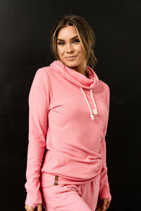 Performance Fleece CowlNeck Sweatshirt - Pink Tulip