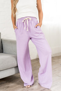 Performance Fleece Free Time Wide Leg Comf- Wisteria