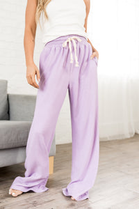 Performance Fleece Free Time Wide Leg Comf- Wisteria