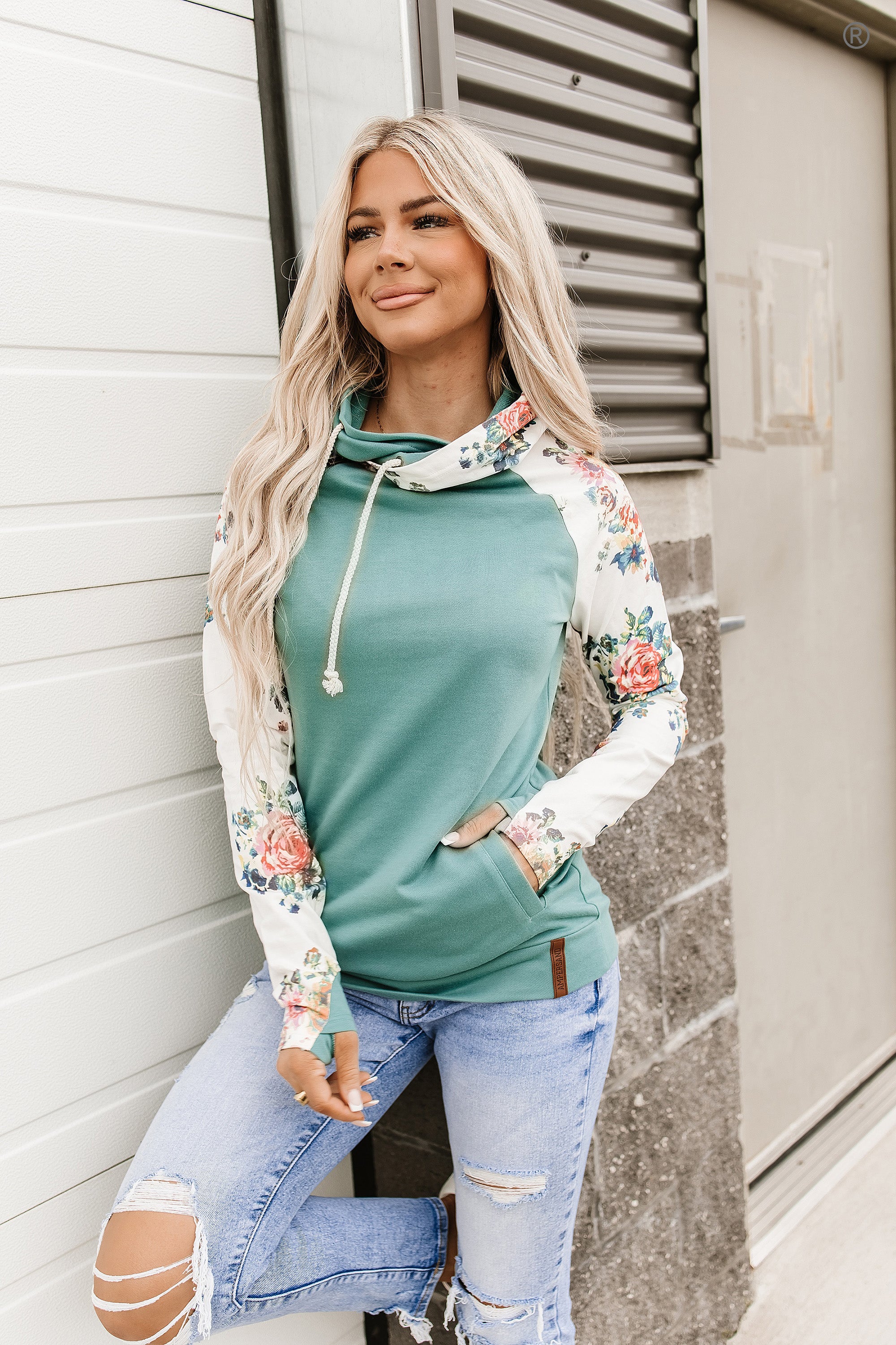 DoubleHood Sweatshirt Once Floral