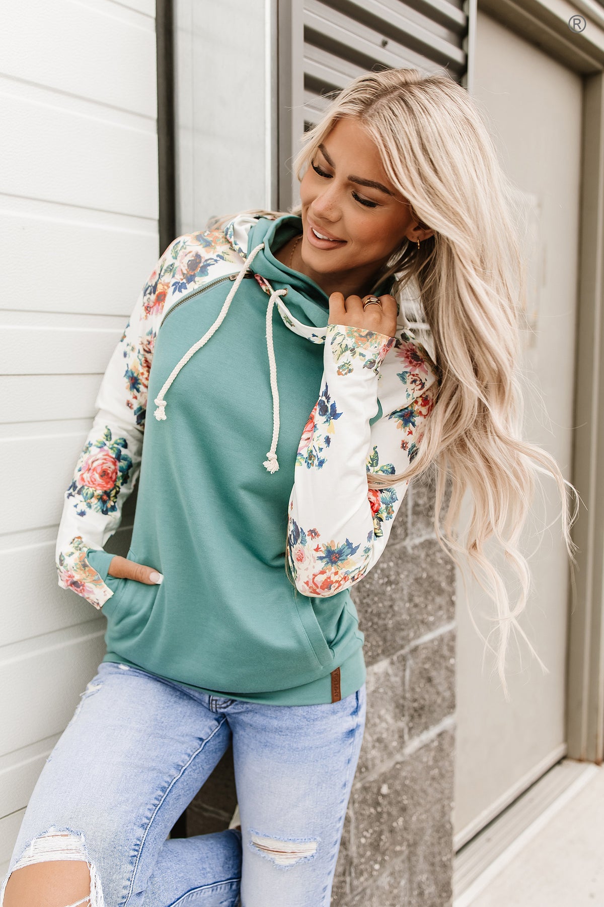 DoubleHood™ Sweatshirt - Once & Floral