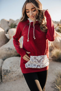 DoubleHood™ Sweatshirt - Lovely Lace Burgundy