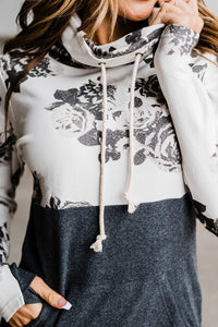 CowlNeck Sweatshirt- Floral Dreams