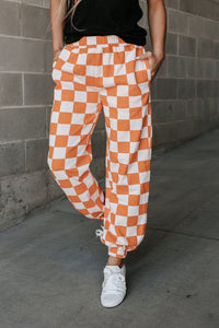 Checkered Joggers- Pumpkin Spice