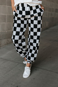 Checkered Joggers- Black Jack