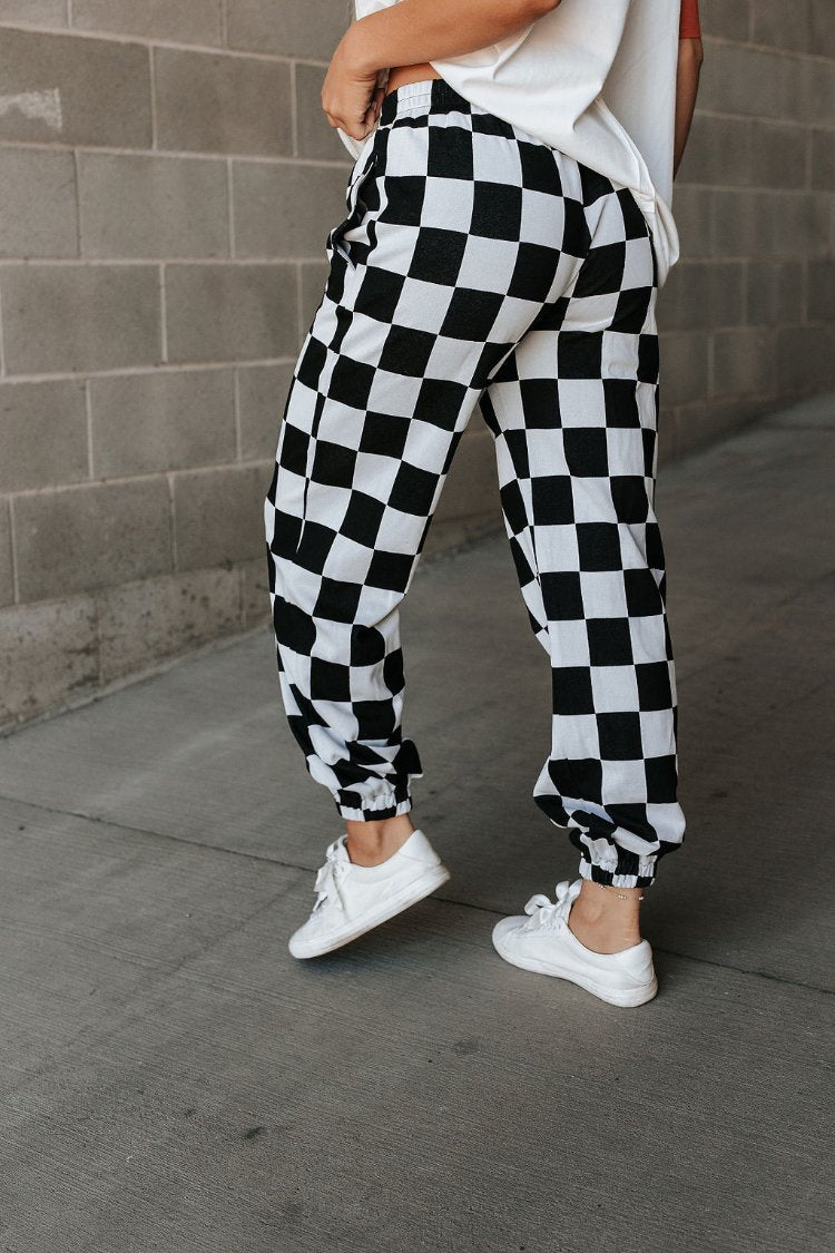 Checkered joggers on sale