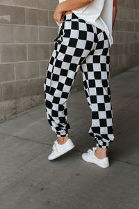 Checkered Joggers- Black Jack