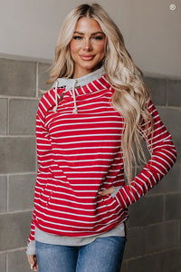 DoubleHood™ Sweatshirt - Peppermint Stripe