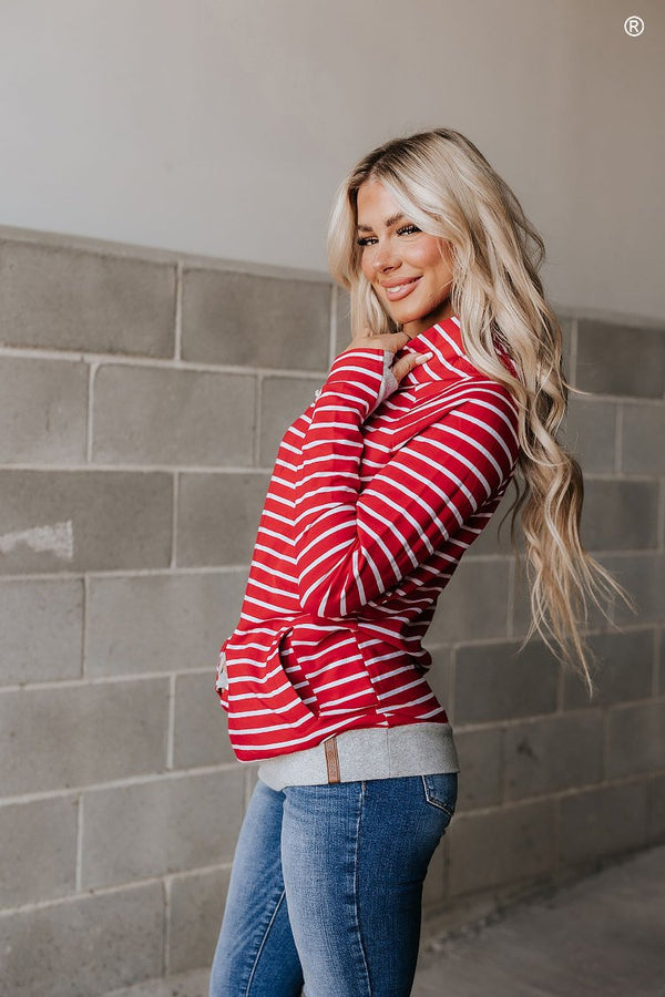 DoubleHood™ Sweatshirt - Peppermint Stripe