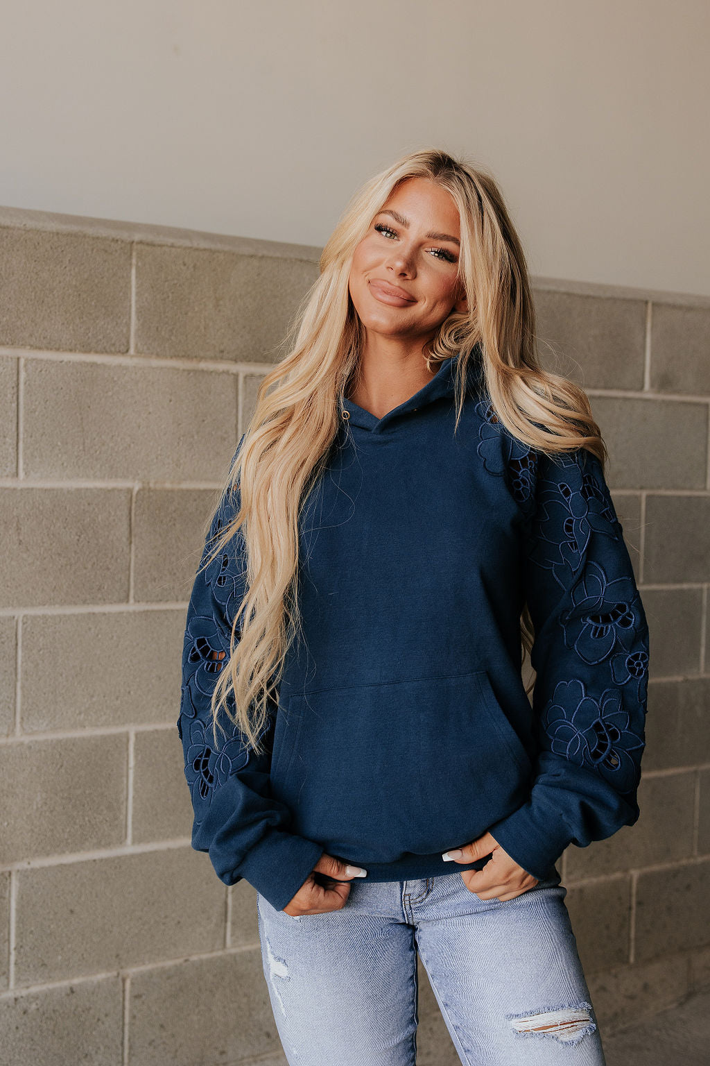 Ampersand Avenue University Hoodie- Love Story Midnight Blue
