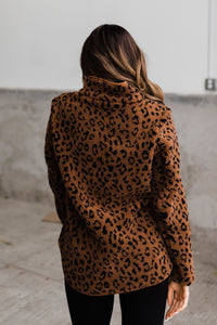 Pullover- Rust Animal Print Sherpa