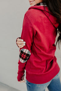 HalfZip Sweatshirt - Plaid About You Burgundy